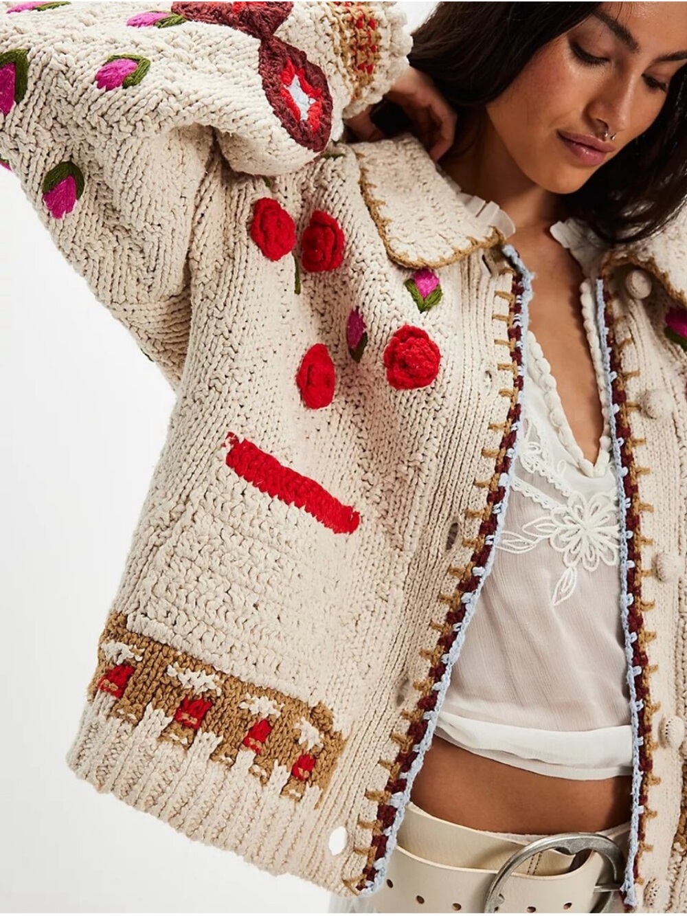 Free People Rosebud Oversized Cardigan Sweater - Picture 8 of 9